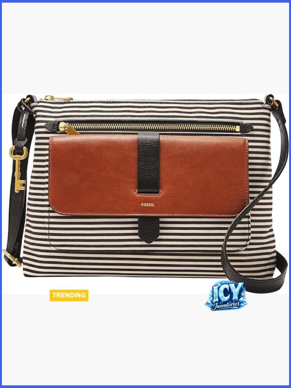 Genuine Leather Crossbody Bag with Adjustable Strap and Multiple Pockets